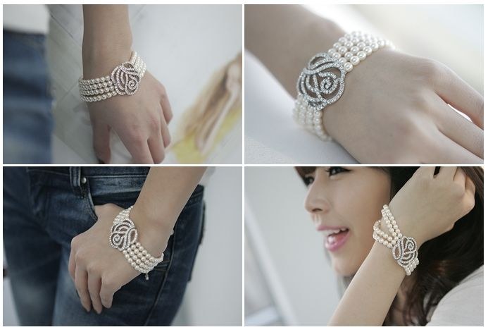 Alloy pearl bracelet