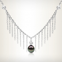 Tahiti black pearl necklace
