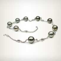 Tahiti black pearl necklace 9-10 mm