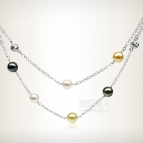 Colorful southern ocean pearl necklace 6-7 mm