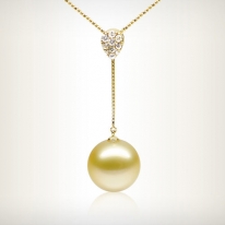 Golden nanyang pearl necklace 7-8 mm adjustment