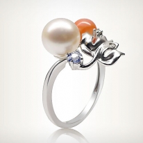 Alloy pearl ring