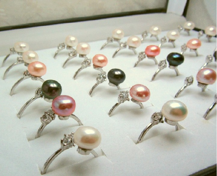 Alloy pearl ring