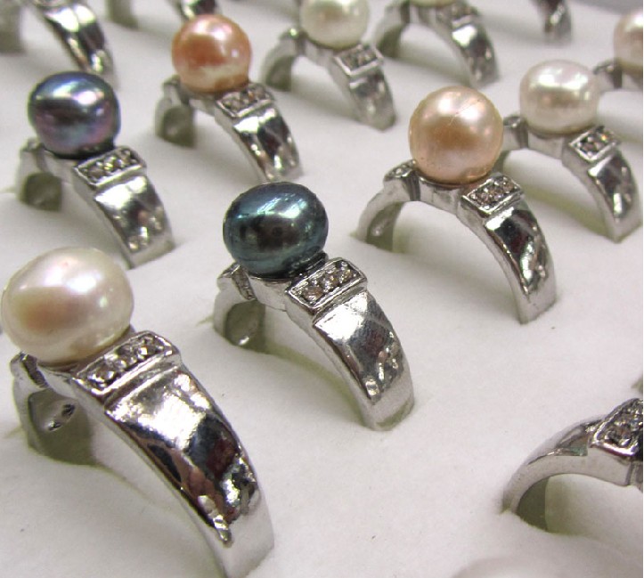 Alloy pearl ring