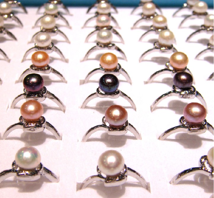 Alloy pearl ring