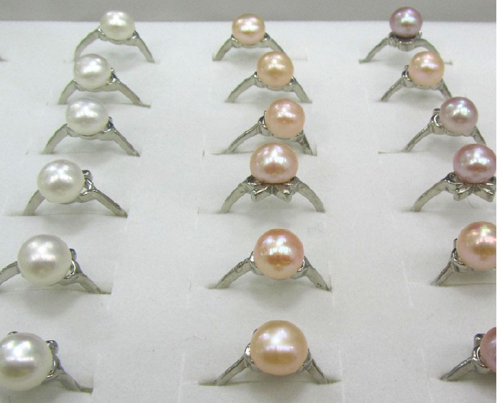 Alloy pearl ring