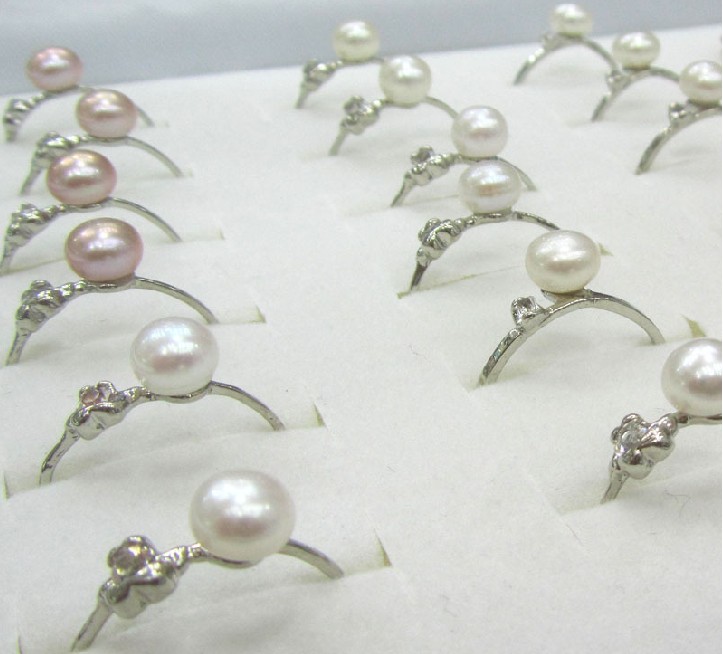 Alloy pearl ring