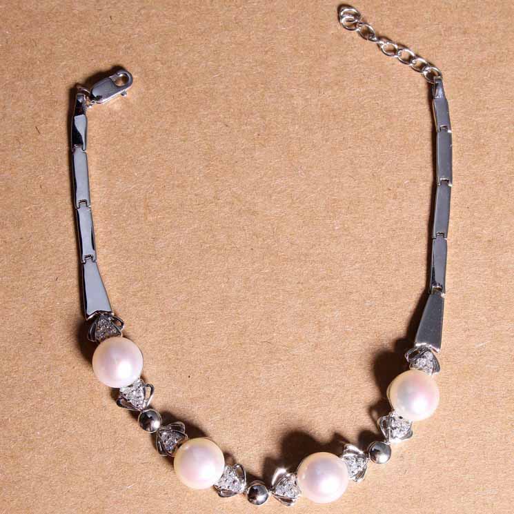 925 silver pearls bracelet