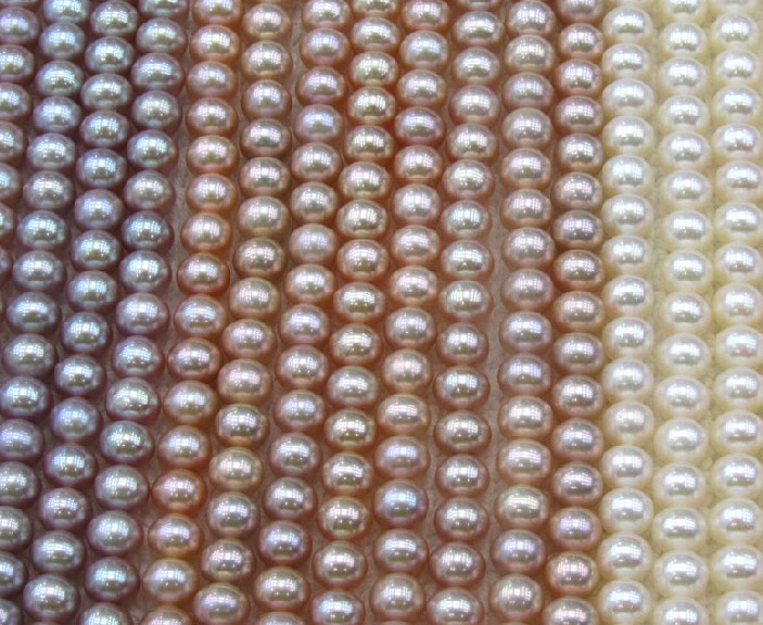 Nearly round pearl necklace