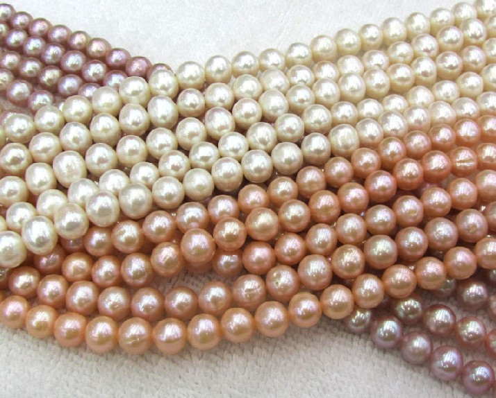 Nearly round pearl necklace